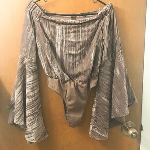 Body suit with flare sleeves